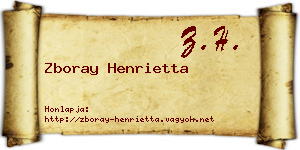 Zboray Henrietta névjegykártya